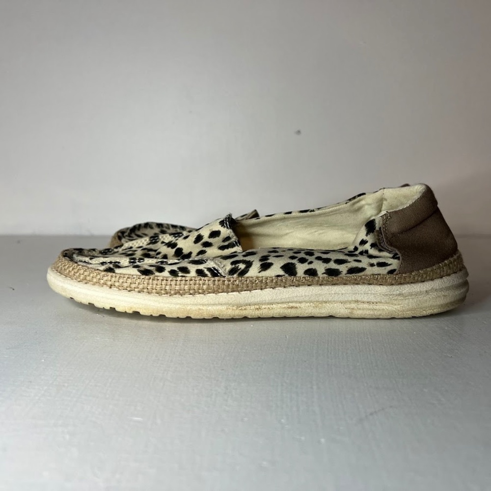 Hey Dude Leopard Animal Print Flats Shoes Lena Leopard Angora - Picture 4 of 8